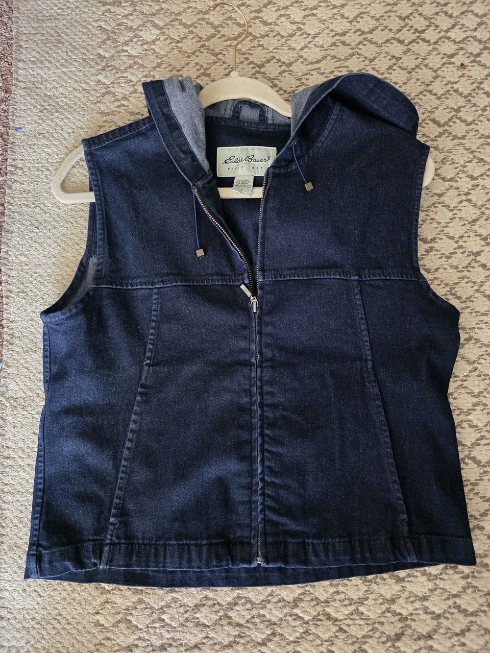 Eddie Bauer Dark Denim Hooded Vest